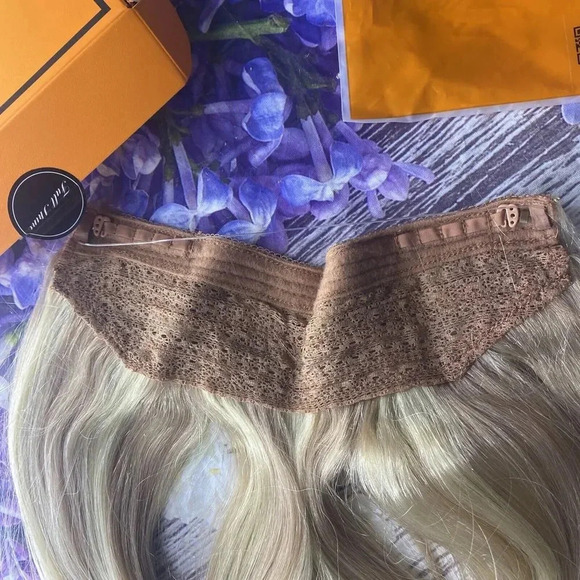 Fshine Clip in Hair Extensions Real  Human, Aprox 16 Inches Blonde main image 8